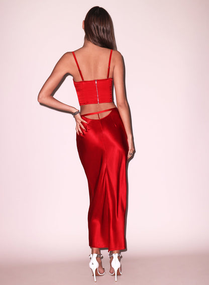 Silk Bias Cutout Skirt - Fleur du Mal