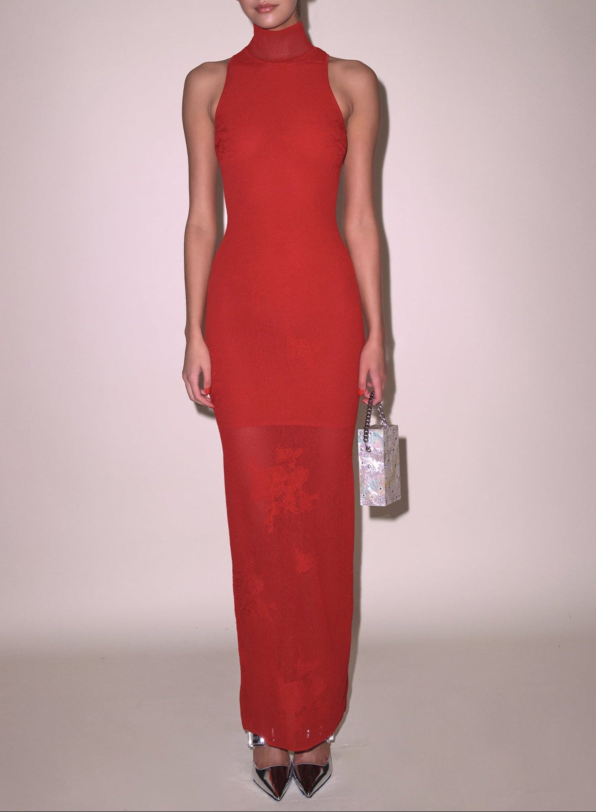 Ruby Red Lace Pointelle Racer Dress - Fleur du Mal