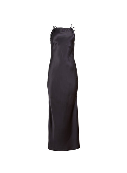 Black Open Back Maxi Slip Dress - Fleur du Mal