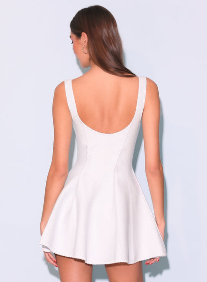 Ivory Brigette Flared Dress Best Selling Mini Dress - Fleur du Mal
