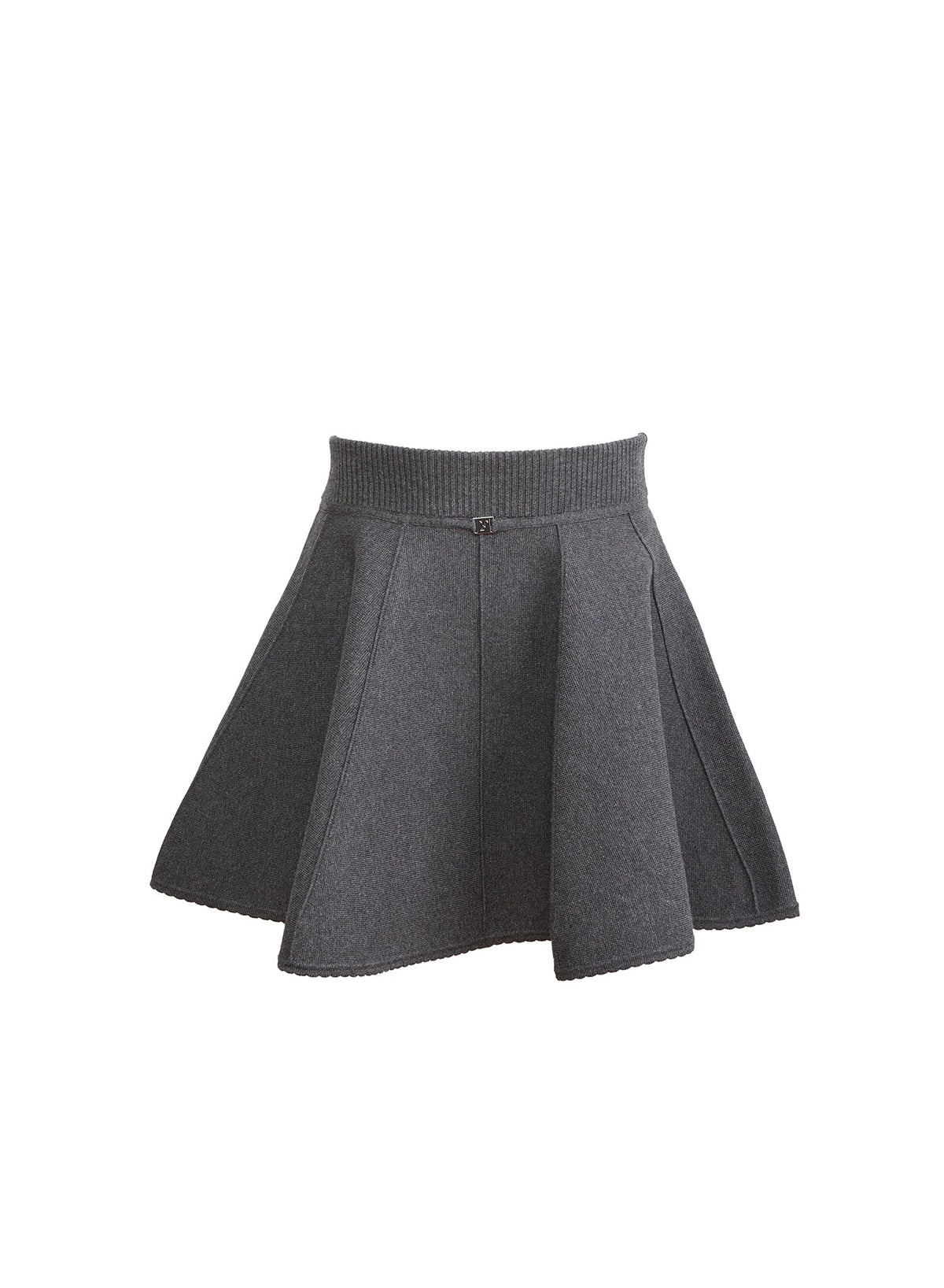 Dark Heather Grey Knit Flared Mini Skirt - Fleur du Mal