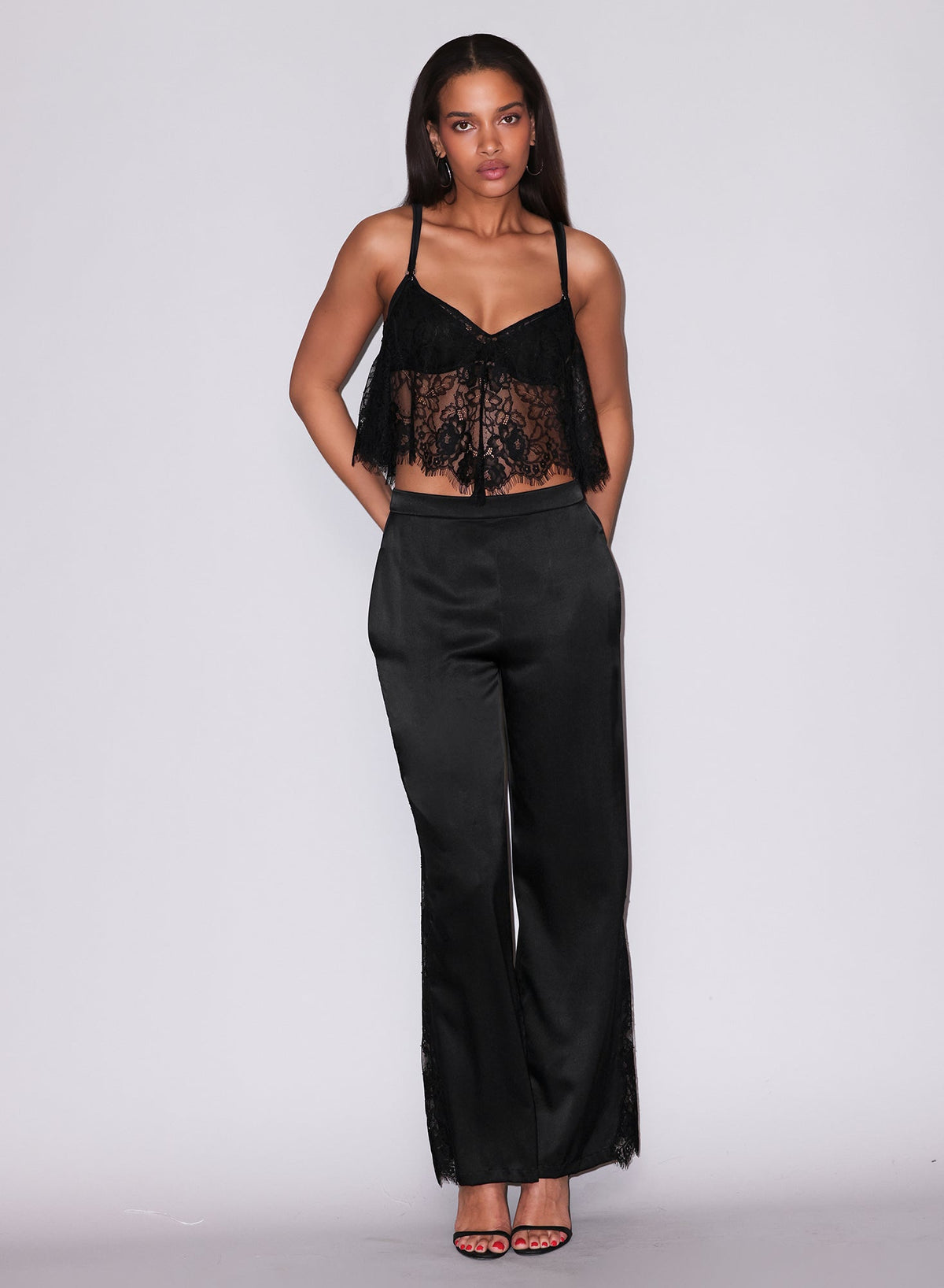 Black Juliet Lace Flutter Cami - Fleur du Mal