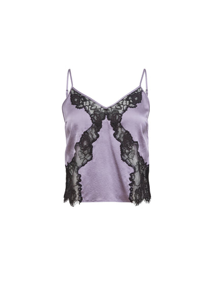 Lavender Smoke Juliet Lace Silk Cami - Fleur du Mal