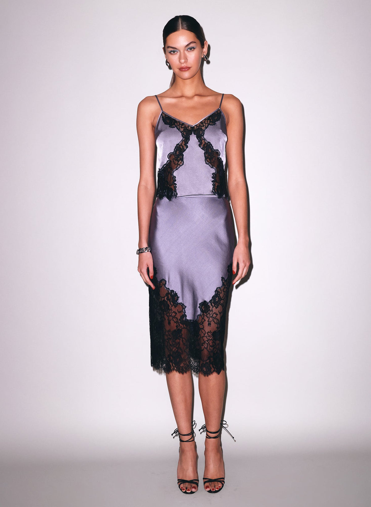 Lavender Smoke Juliet Lace Silk Cami - Fleur du Mal