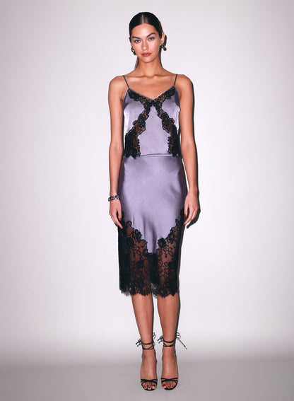 Lavender Smoke Juliet Lace Silk Cami - Fleur du Mal