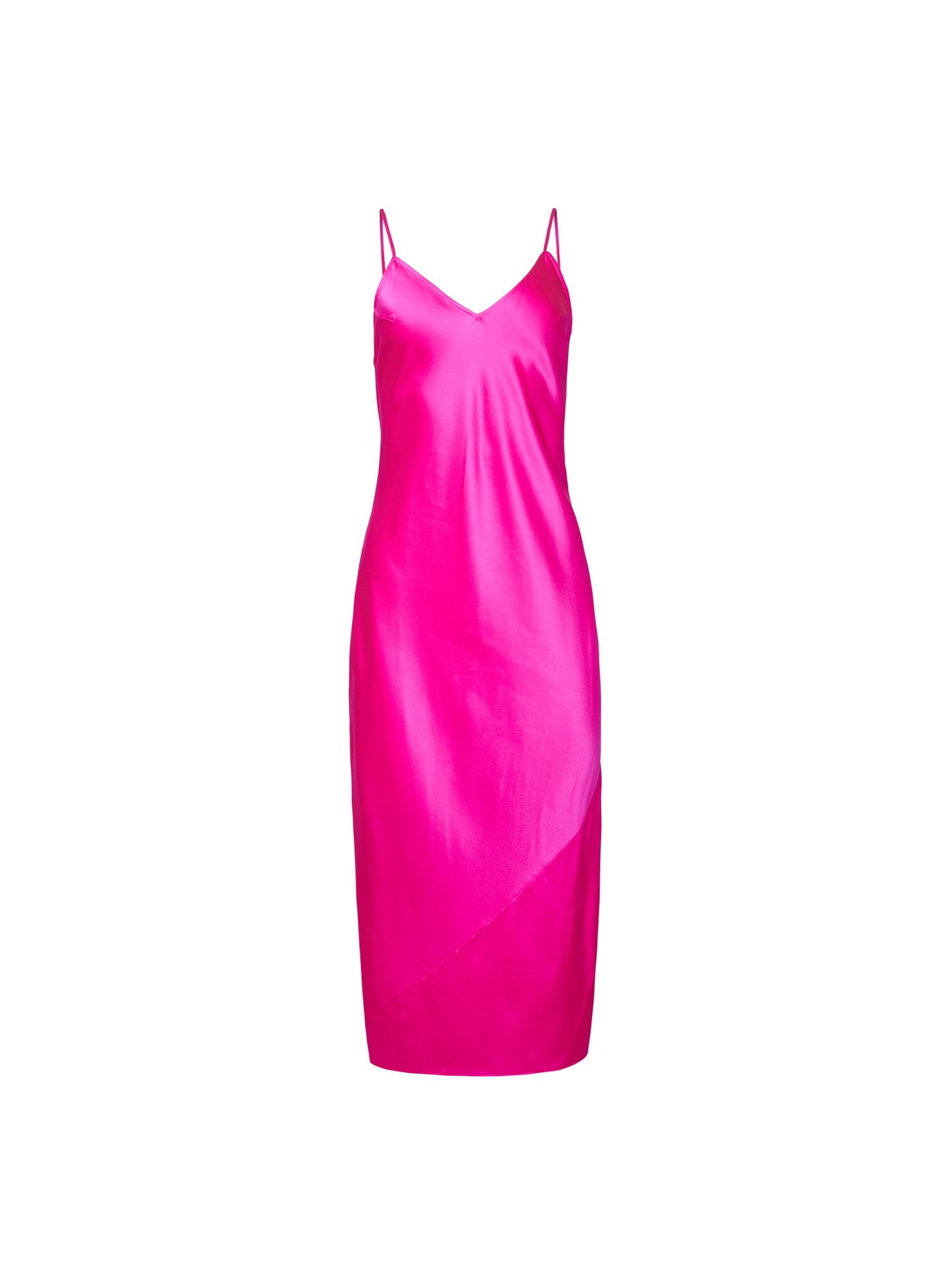 Wild Pink Silk V Slip Dress - Fleur du Mal