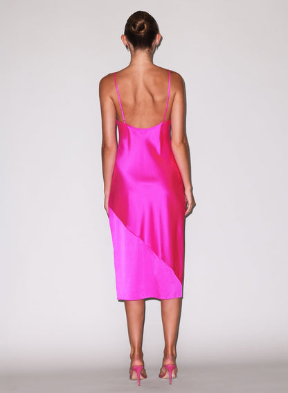 Wild Pink Silk V Slip Dress - Fleur du Mal