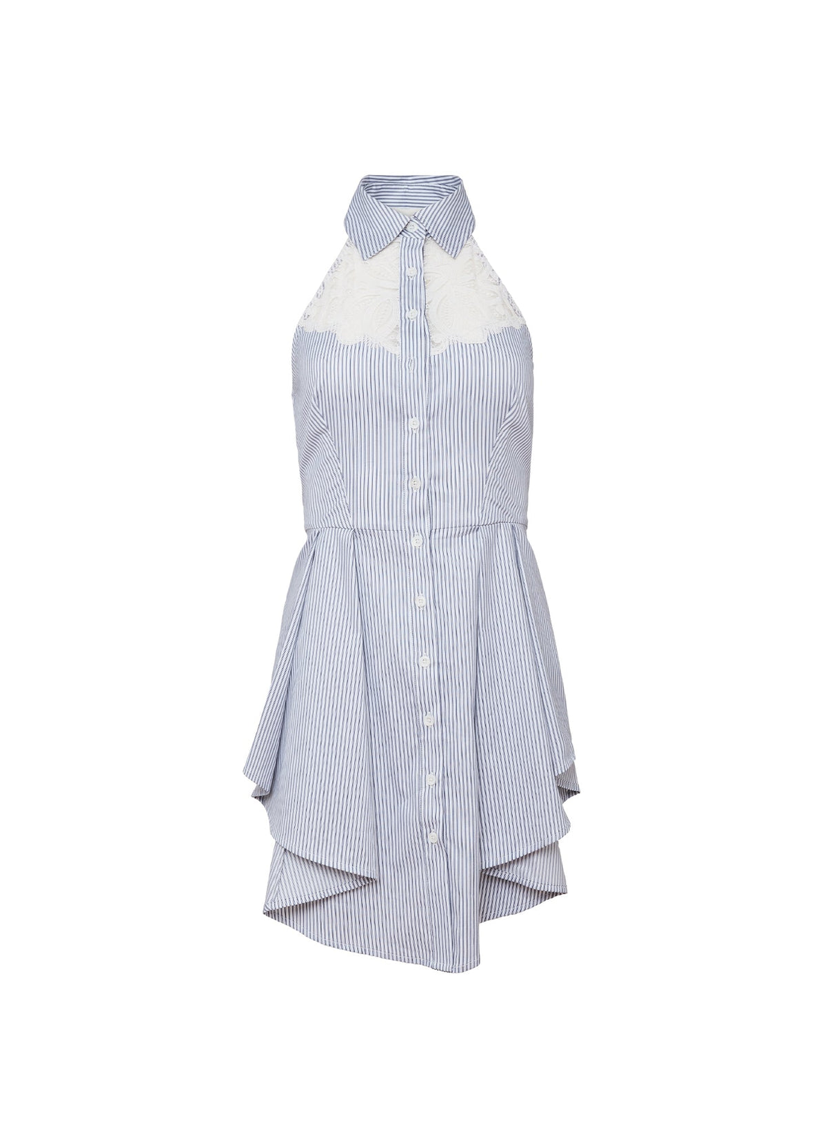 East Hampton Stripe Poplin Halter Dress - Fleur du Mal