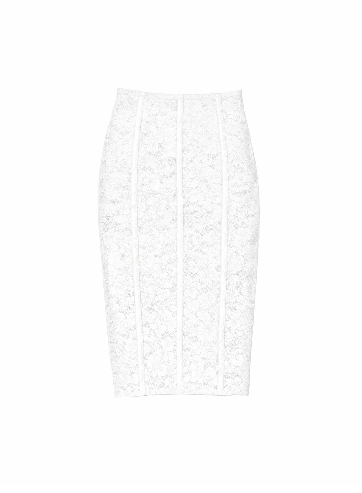 Ivory Le Stretch Lace Pencil Skirt - Fleur du Mal