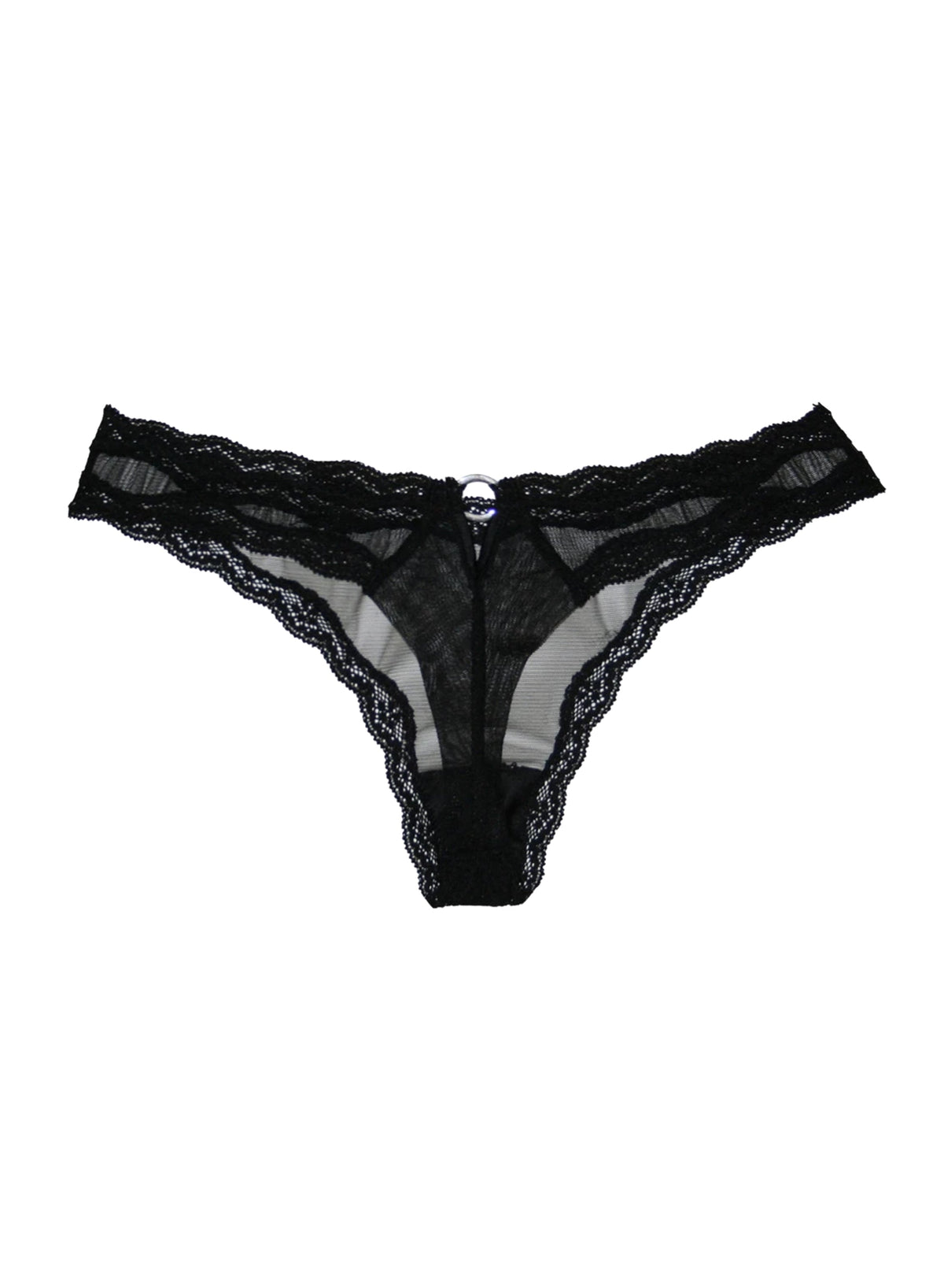 Black Sheer Tulle Thong - Fleur du Mal