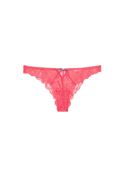 Neon Coral Bianca Lace Cheeky - Fleur du Mal