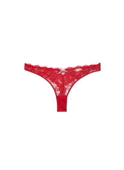Red Bianca Lace Thong - Fleur du Mal