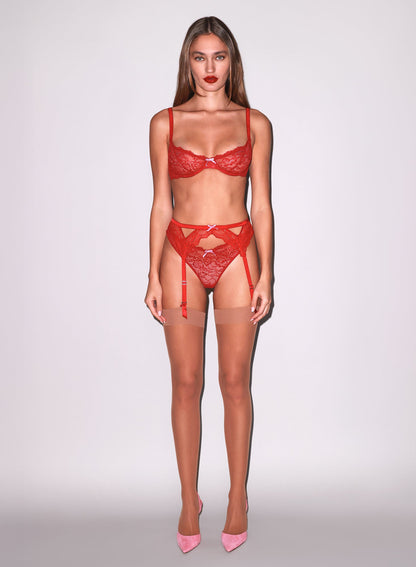 Red Bianca Lace Thong - Fleur du Mal