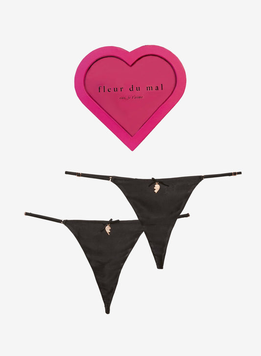 Black Best Friends Charm Luxe V-String - Fleur du Mal
