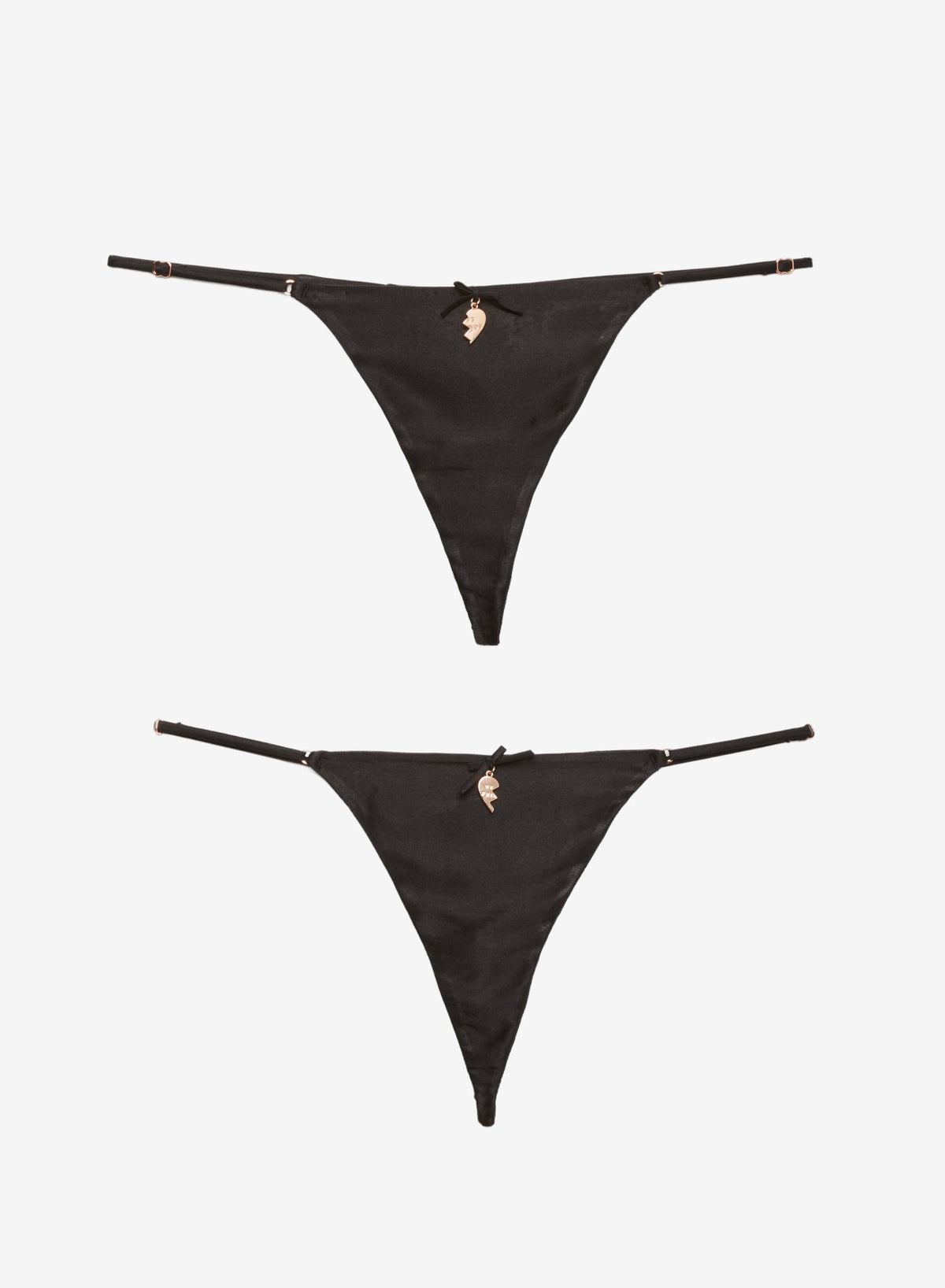 Black Best Friends Charm Luxe V-String - Fleur du Mal