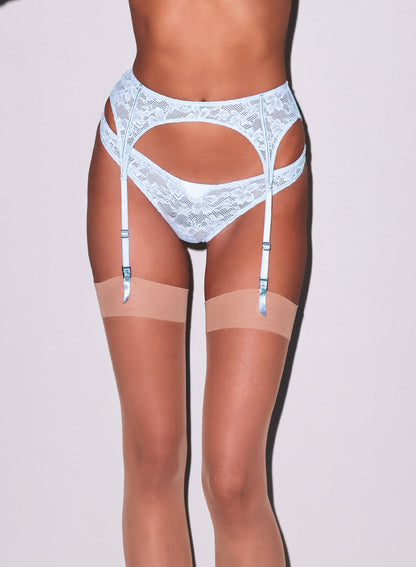 Blue Le Stretch Lace Garter Belt - Fleur du Mal