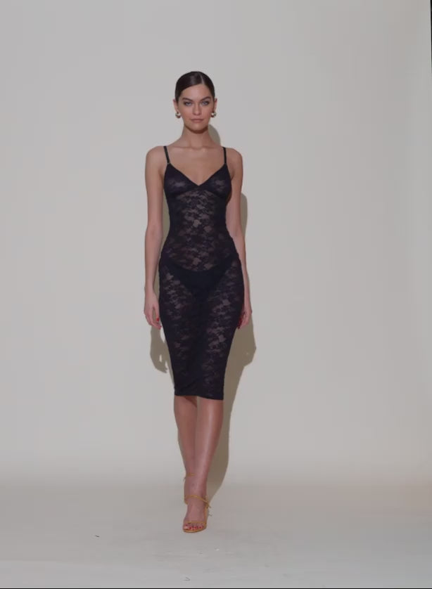 Le Stretch Lace Slip Dress - Fleur du Mal