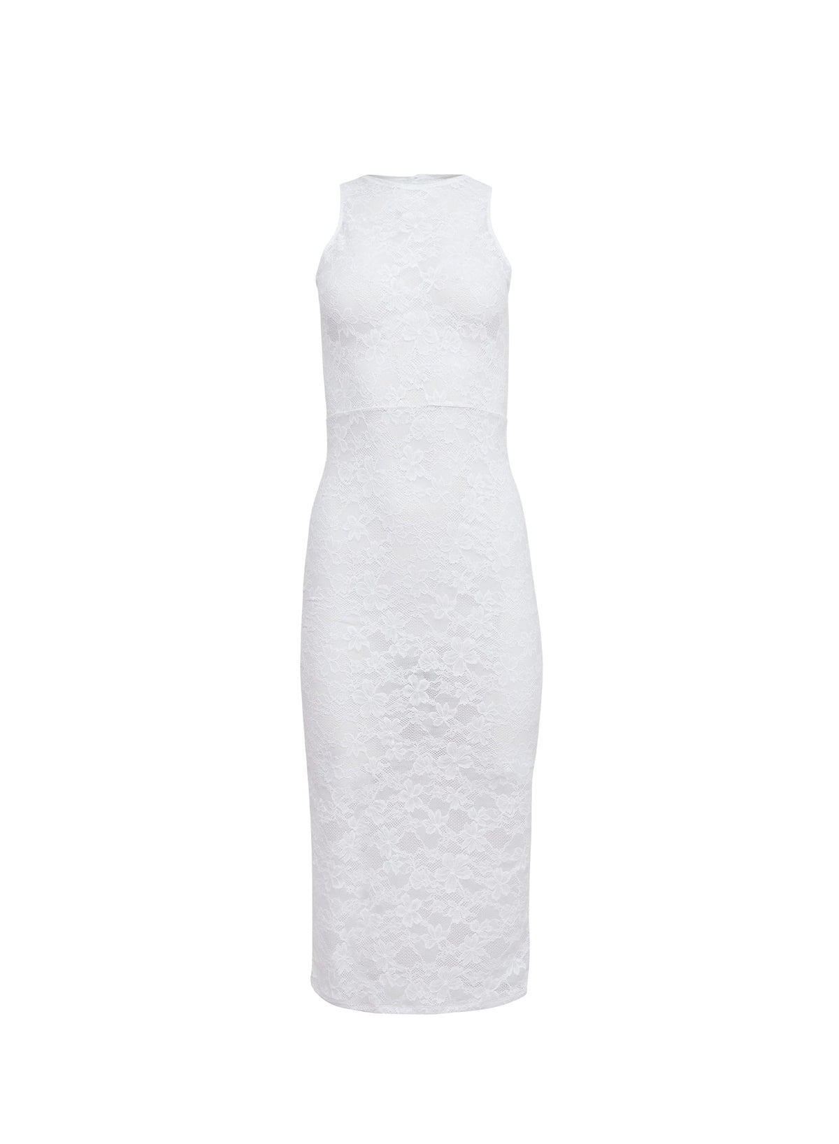 Ivory Le Stretch Lace Racer Tank Dress - Fleur du Mal