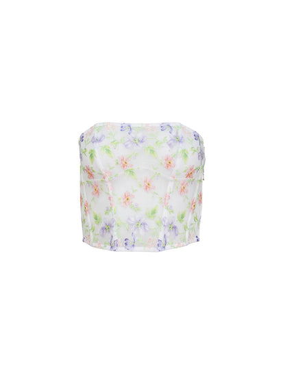 Ivory Elara Embroidery Corset Top - Fleur du Mal