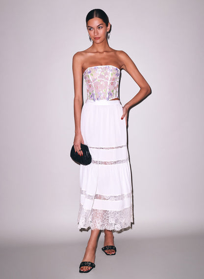 Ivory Elara Embroidery Corset Top - Fleur du Mal