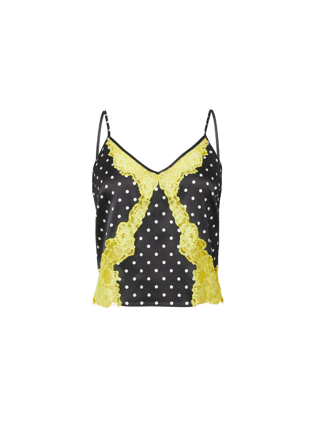 Small Dot Black Juliet Lace Silk Cami - Fleur du Mal