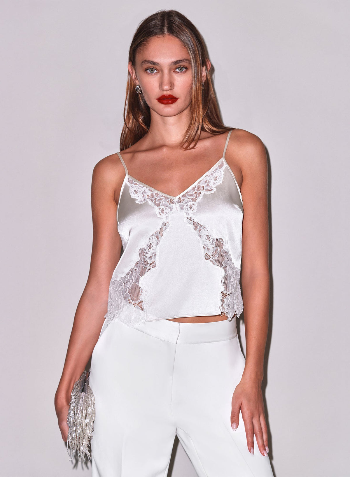 White Juliet Lace Silk Cami - Fleur du Mal