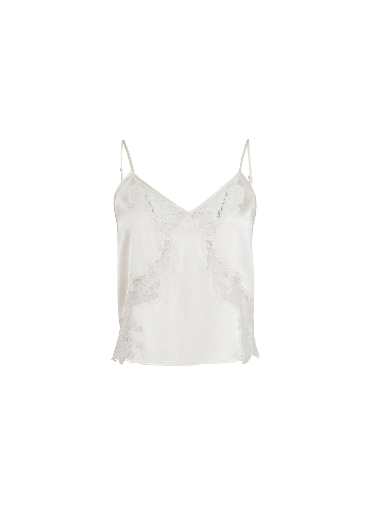 White Juliet Lace Silk Cami - Fleur du Mal