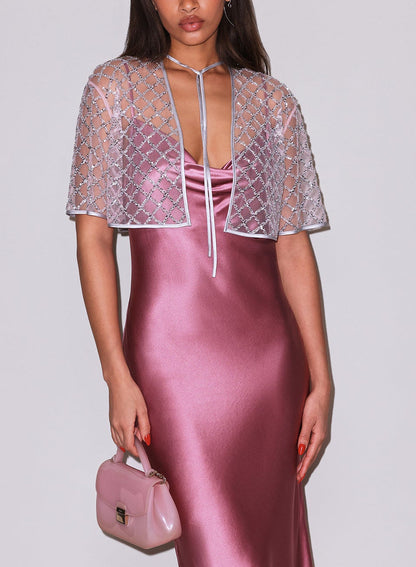 Silver Embellished Cape - Fleur du Mal