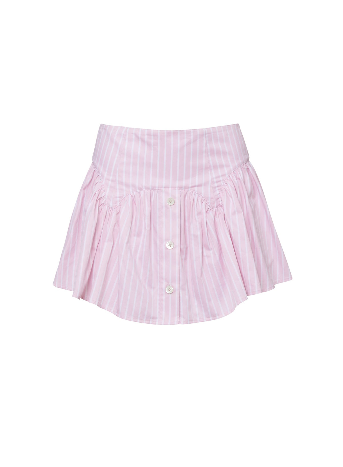 Pink Bubblegum Stripe Poplin Garter Skort - Fleur du Mal