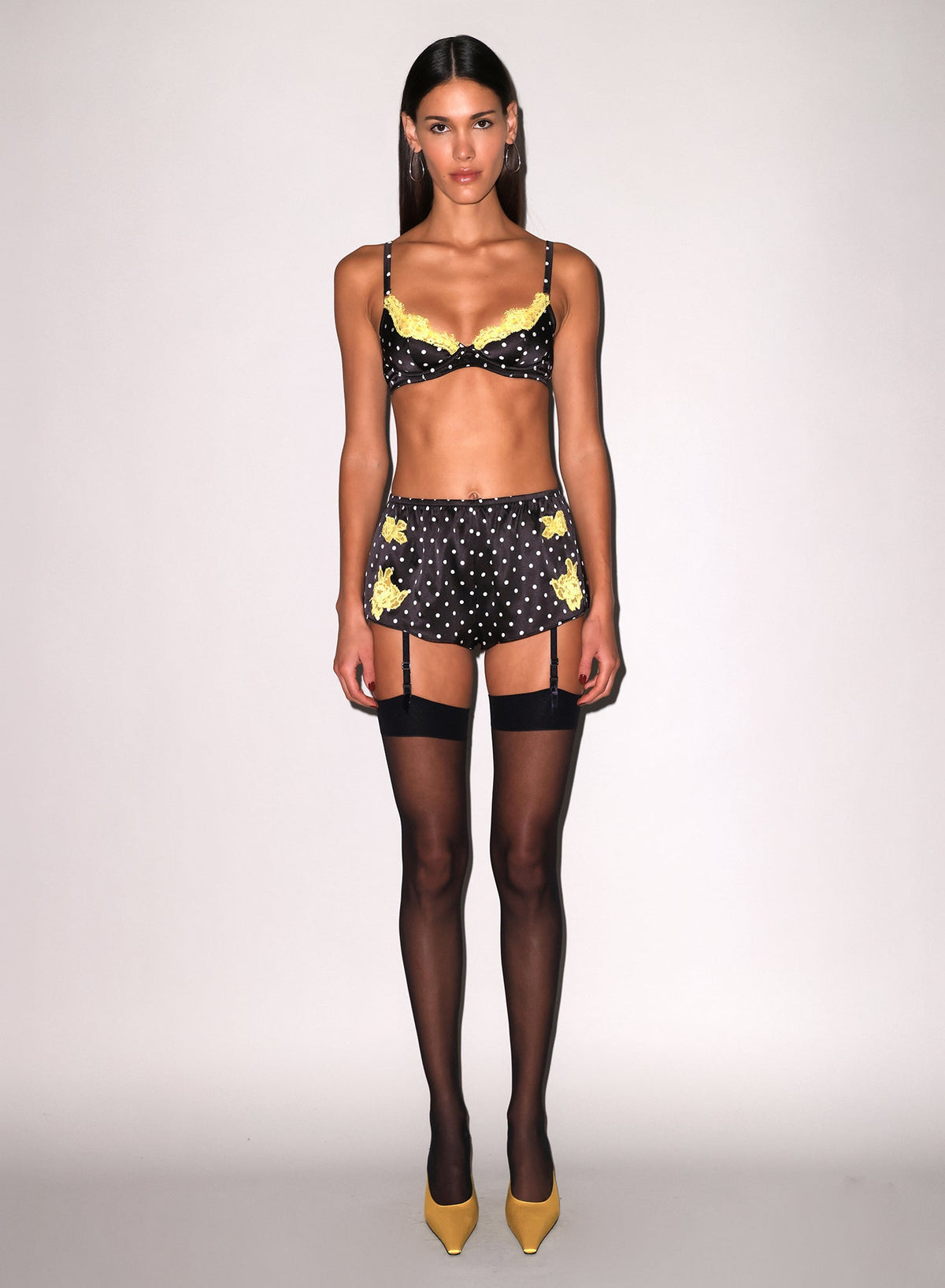 Small Dot Black Juliet Lace Tap Short - Fleur du Mal