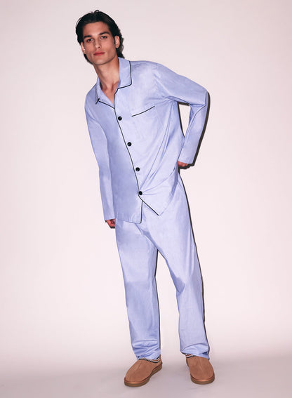 Pacific Blue Poplin PJ Pant - Fleur du Mal