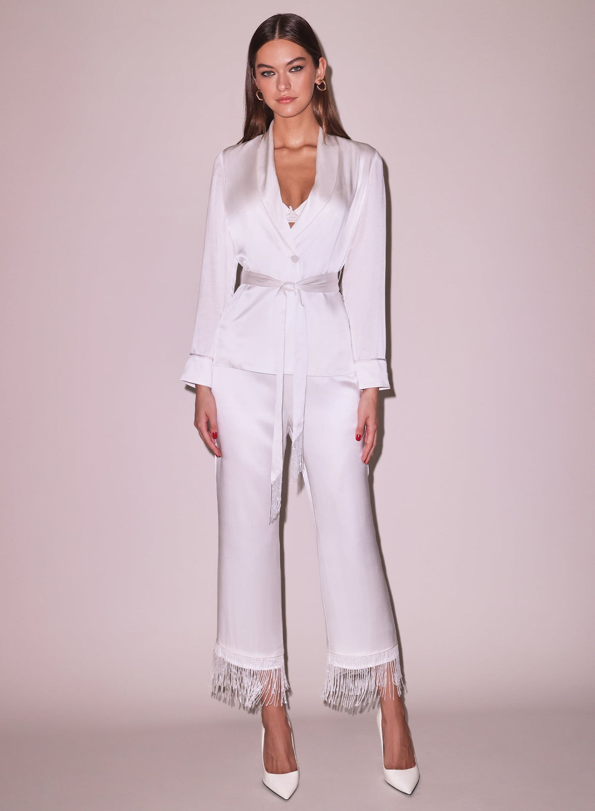 Ivory Bianca Smoking Jacket - Fleur du Mal