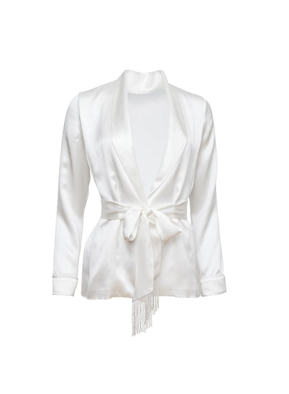 Ivory Bianca Smoking Jacket - Fleur du Mal