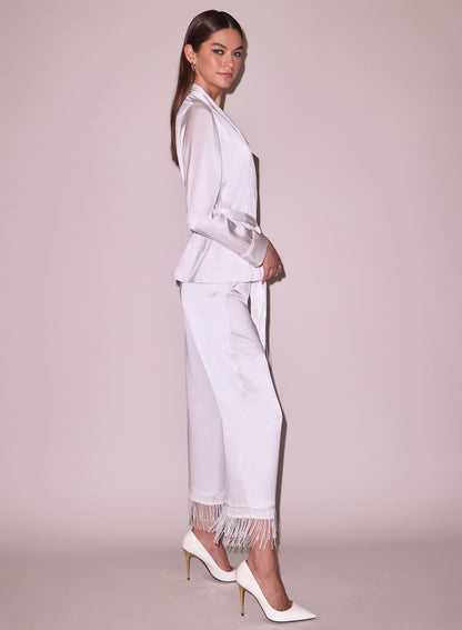 Ivory Bianca Smoking Jacket - Fleur du Mal