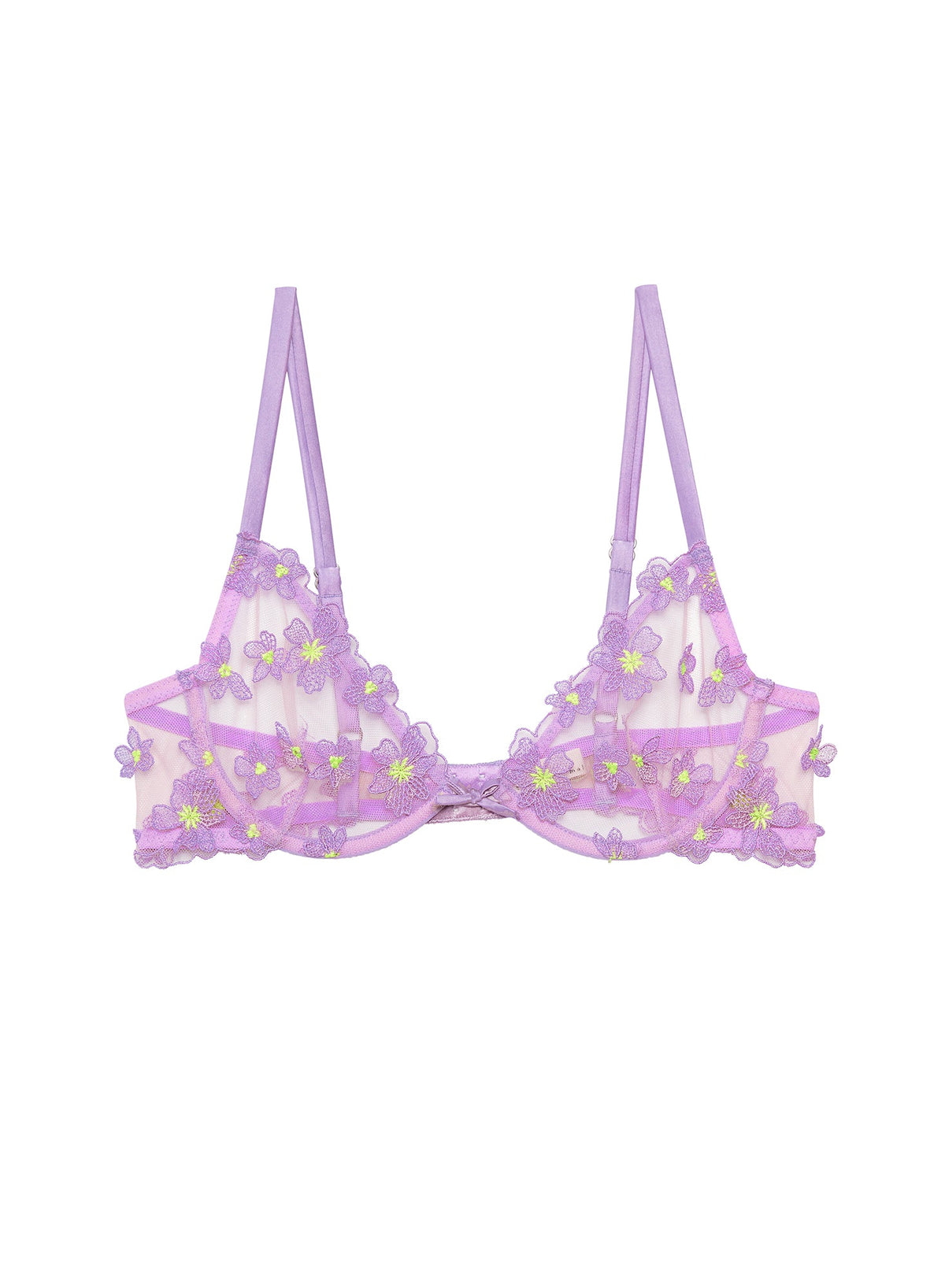 Lavender Petal Embroidery Demi Bra - Fleur du Mal