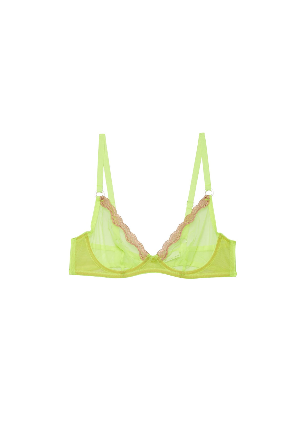 Neon Yellow Sheer Tulle Demi Bra - Fleur du Mal