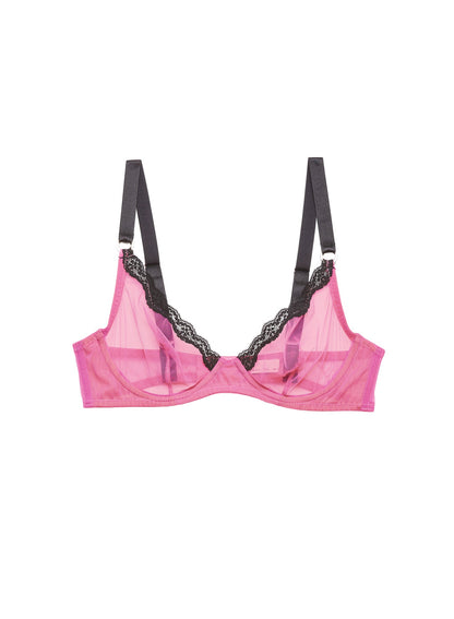 Pretty Pink Sheer Tulle Demi Bra - Fleur du Mal