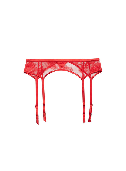 Rouge Gardenia Lace Garter Belt - Fleur du Mal