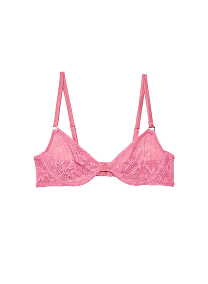 Pink Le Stretch Lace Demi Bra - Fleur du Mal