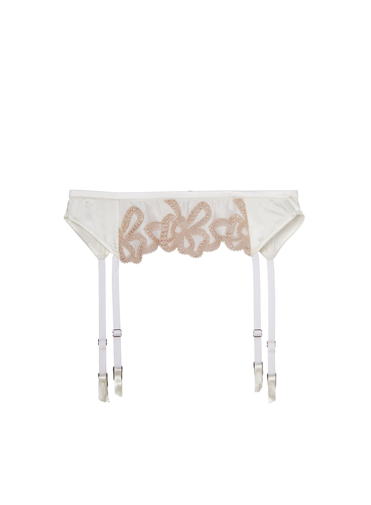 Ivory Bow Guipure Embroidery Garter - Fleur du Mal