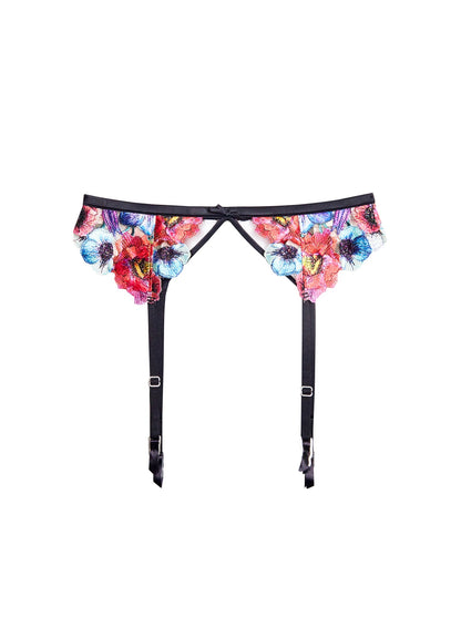 Multi-Colored Tuileries Embroidery Garter - Fleur du Mal