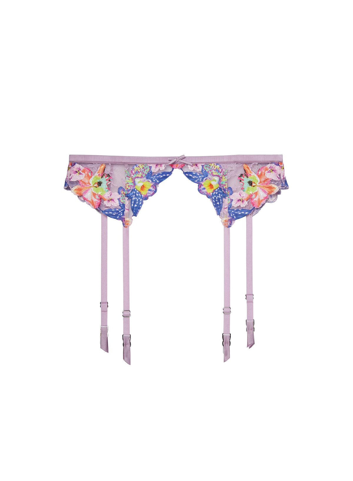 Lilac Orchid Embroidery Garter - Fleur du Mal