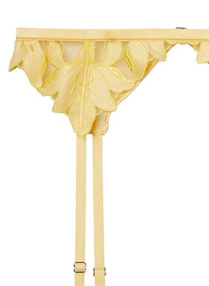 Lily Embroidery Garter Belt - Fleur du Mal