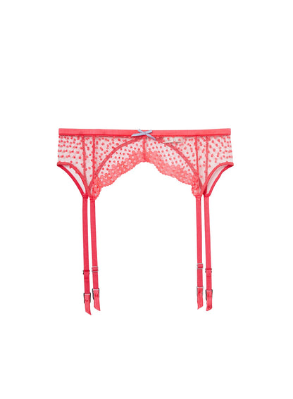 Neon Pink Dotty Garter Belt - Fleur du Mal