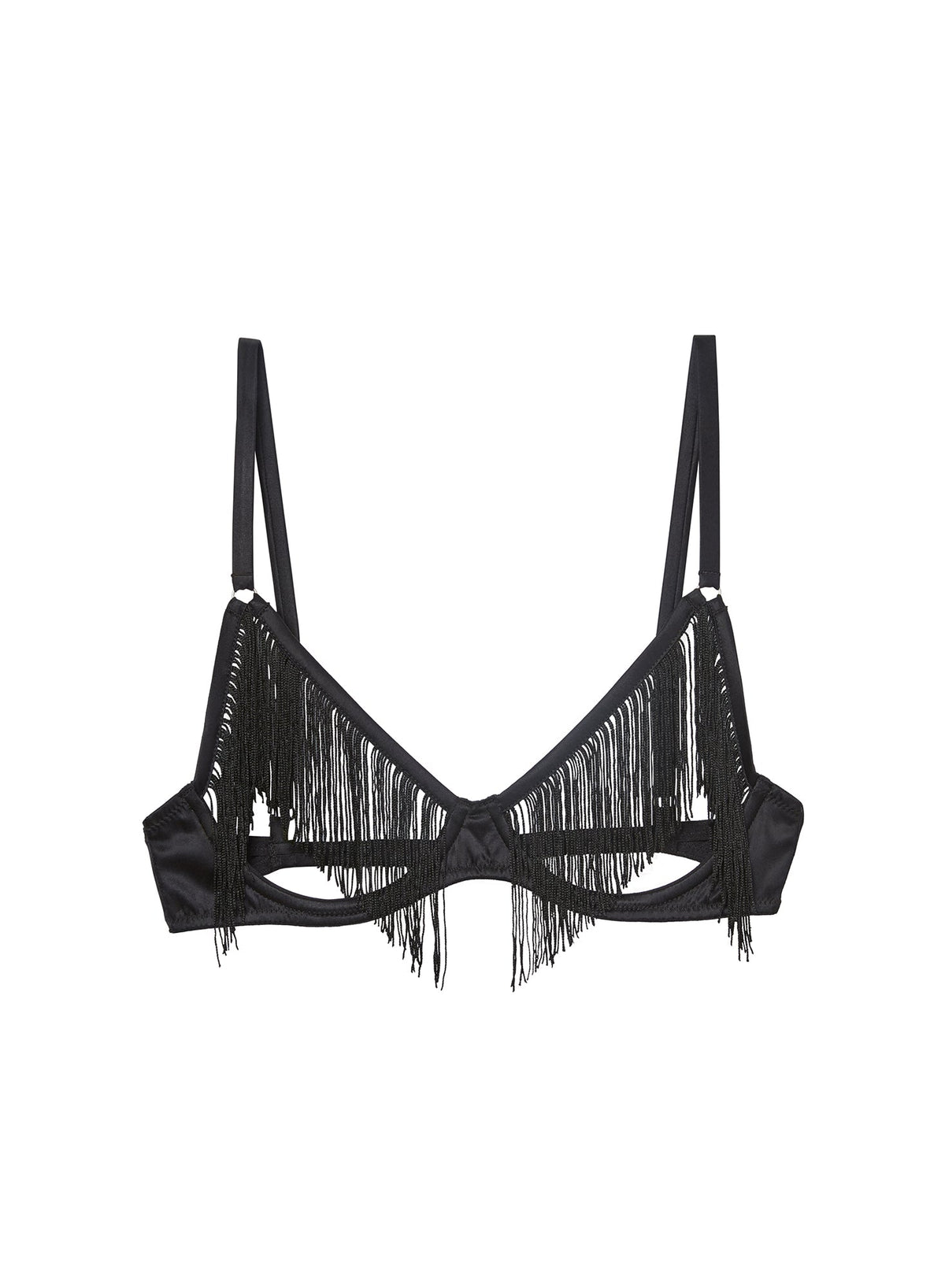 Black Fringe Ouvert Bra - Fleur du Mal