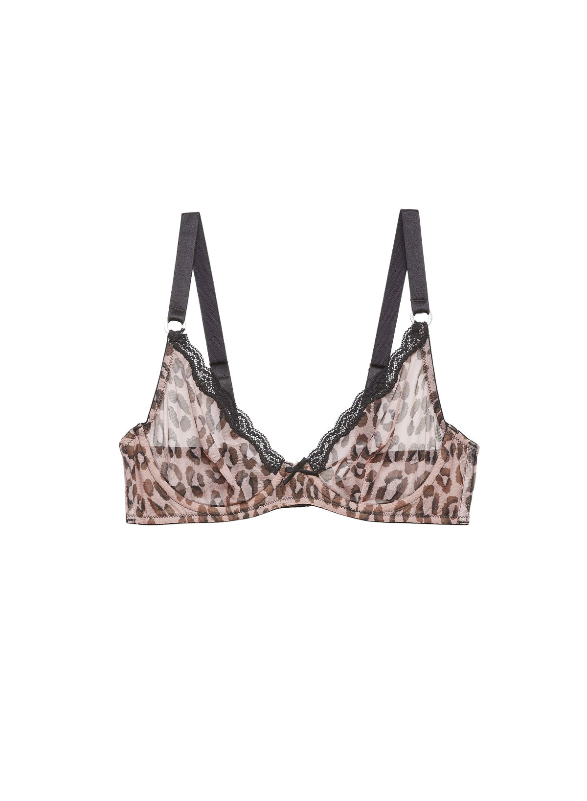 Leopard Print Sheer Tulle Demi Bra - Fleur du Mal