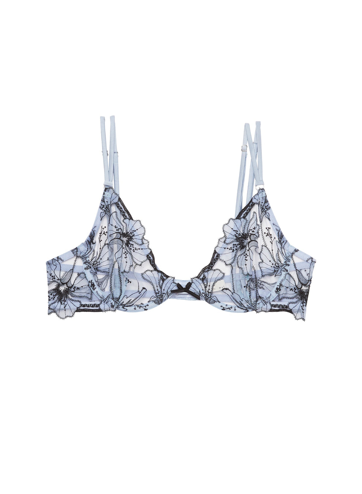 Crystal Blue Harper Embroidery Demi Bra - Fleur du Mal