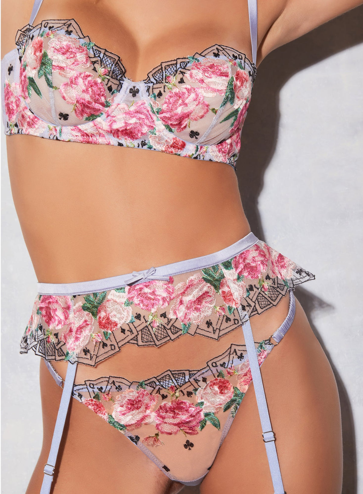 Floral Card Embroidery Balconette Bra - Fleur du Mal