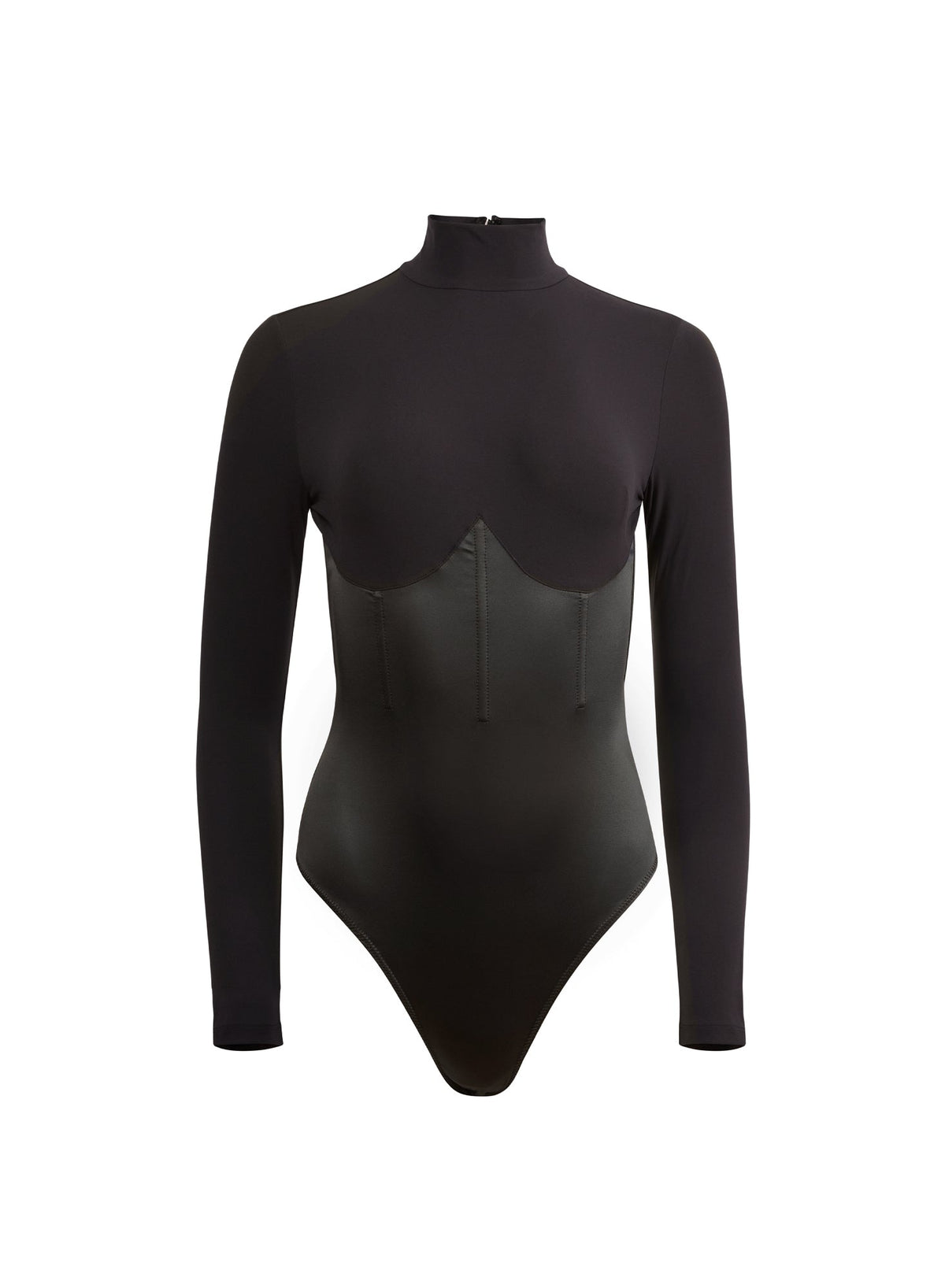 Black Mock Neck Long Sleeve Bodysuit - Fleur du Mal