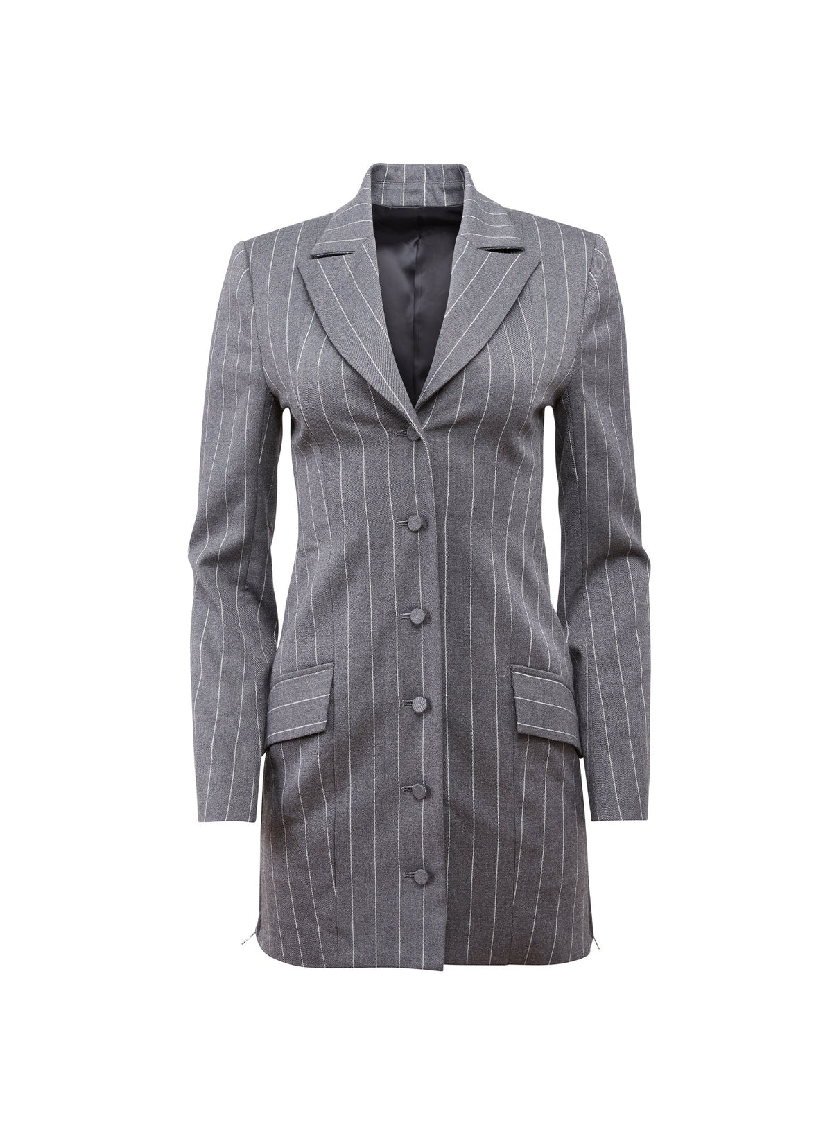 Dark Grey Pinstripe Maxwell Blazer Dress - Fleur du Mal